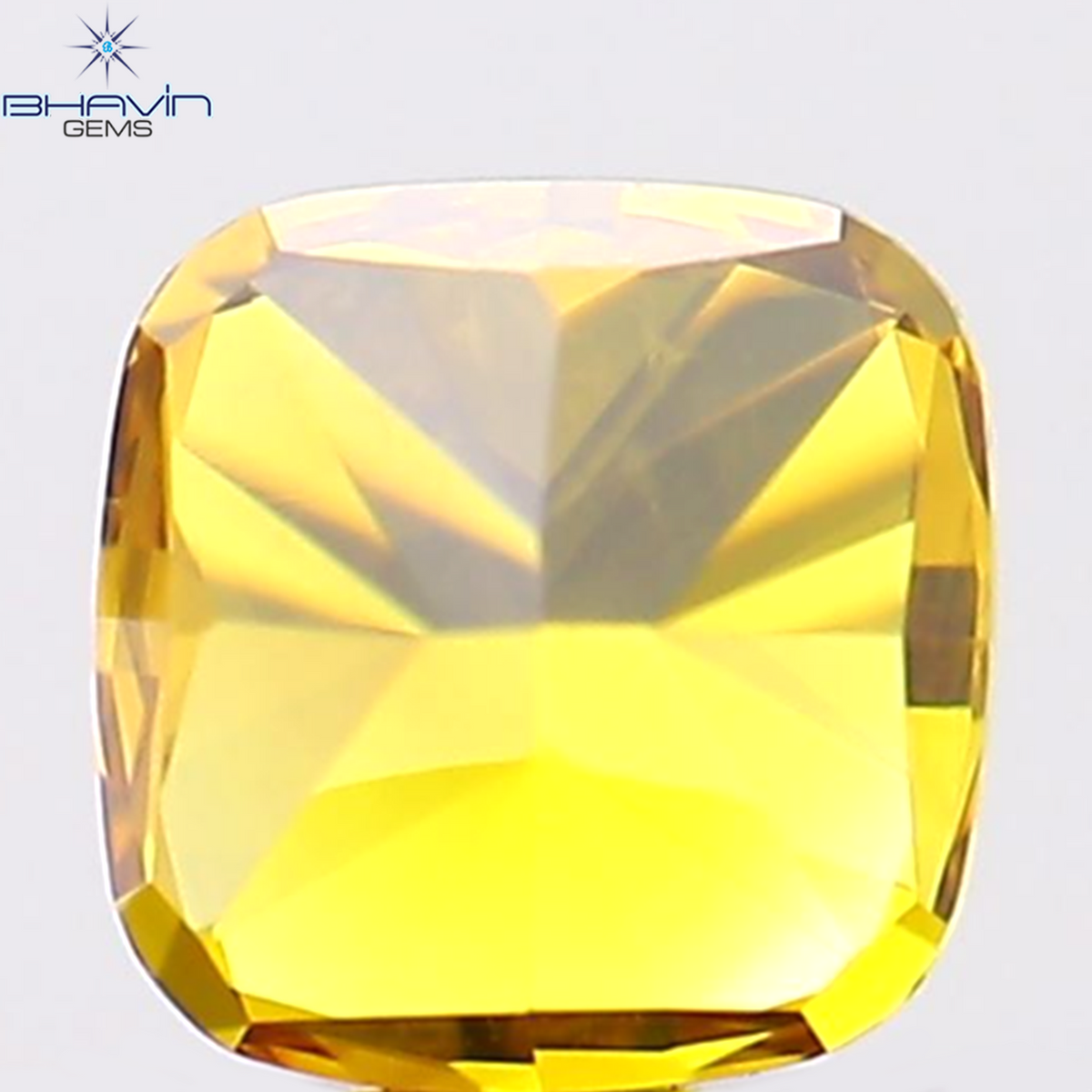 0.32 CT Natural Cushion Diamond Enhanced Orange Yellow Color Clarity VS2 (3.68 MM)