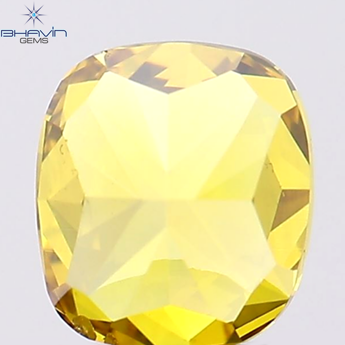 0.68 CT Natural Cushion Diamond Enhanced Orange Color Clarity VS2 (5.21 MM)