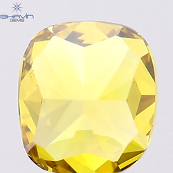 0.68 CT Cushion Shape Natural Diamond Enhanced Orange Color VS2 Clarity (5.21 MM)