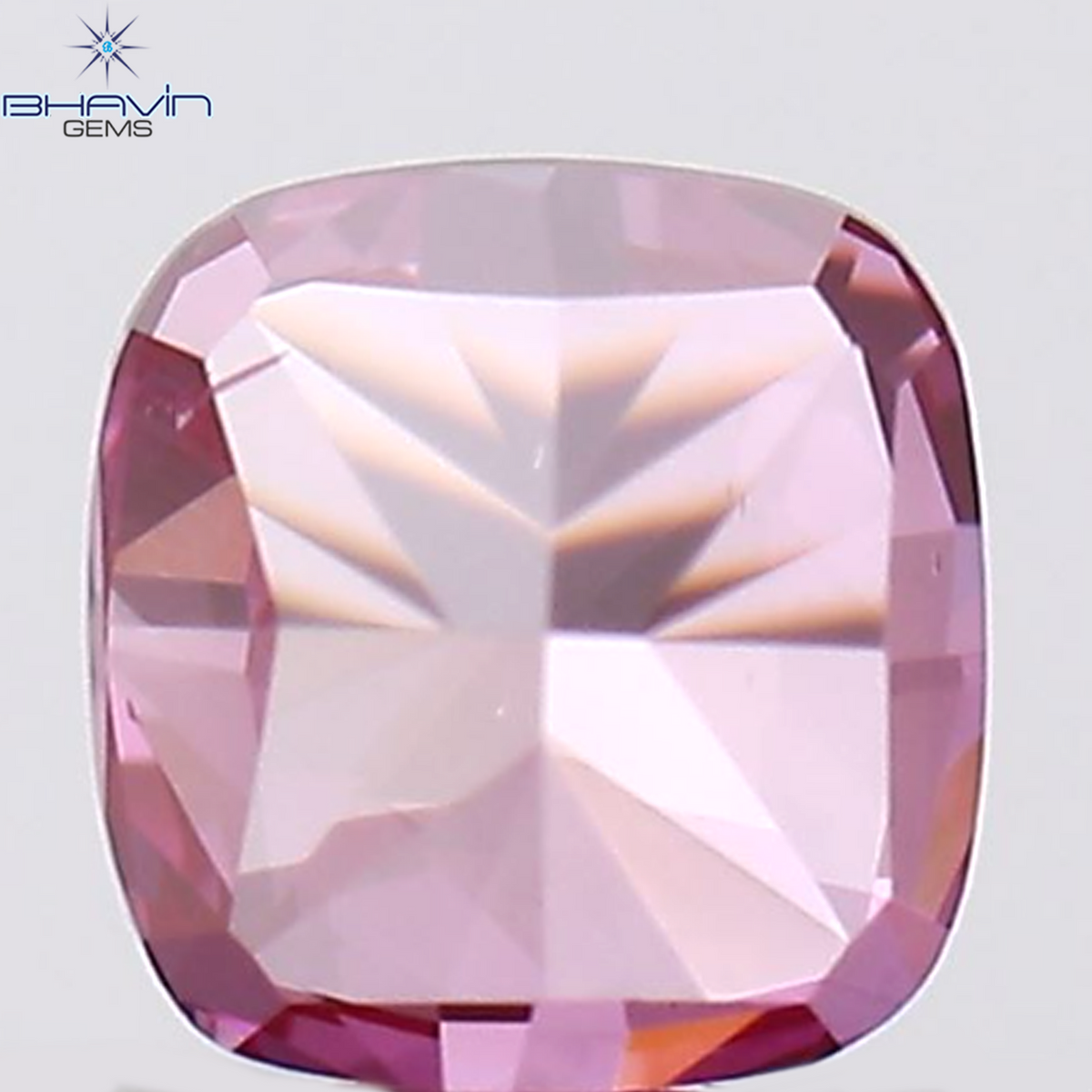 0.46 CT クッション シェイプ ナチュラル ルース ダイヤモンド ピンク色 VVS1 クラリティ (4.45 MM)