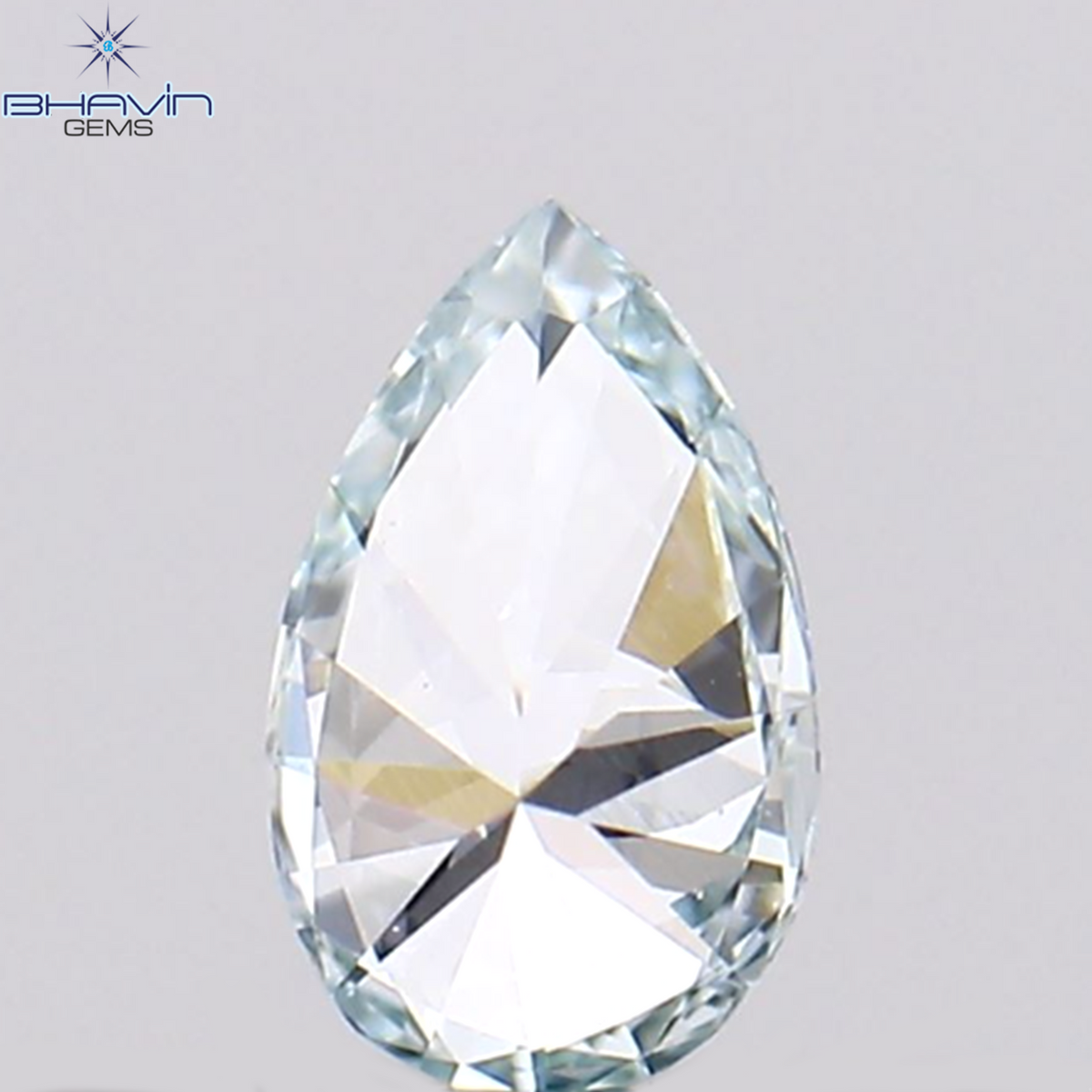 0.07 CT Natural Pear Diamond Enhanced Greenish Blue Color Clarity VS1 (3.68 MM)