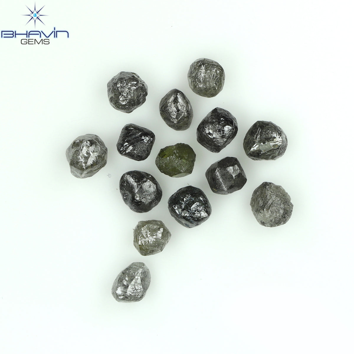 5.16 CT/14 Pcs Natural Rough Diamond Salt And Pepper Color Clarity I3 (4.09 MM)