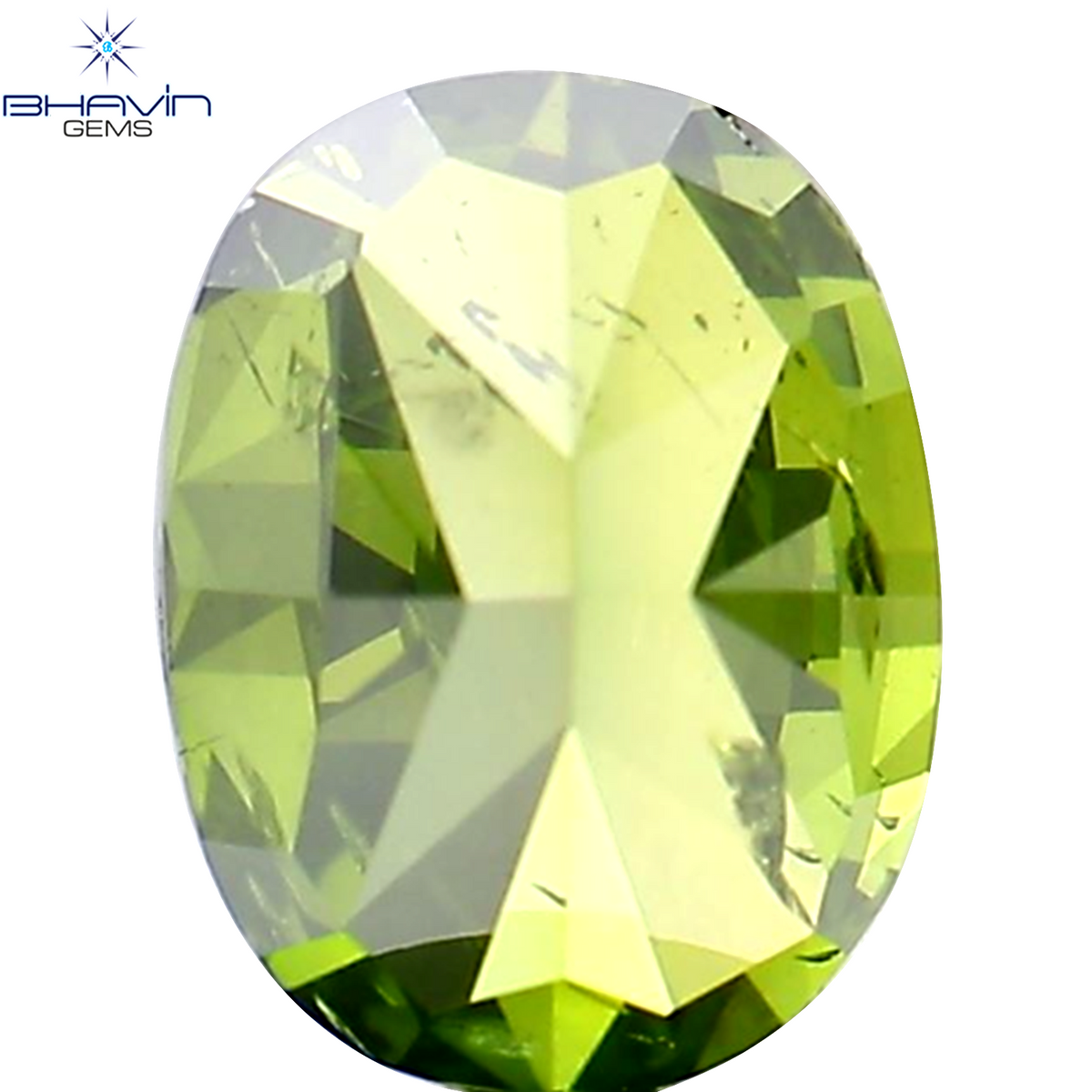 0.15 CT オーバル シェイプ ナチュラル ダイヤモンド グリーン カラー SI1 クラリティ (3.73 MM)