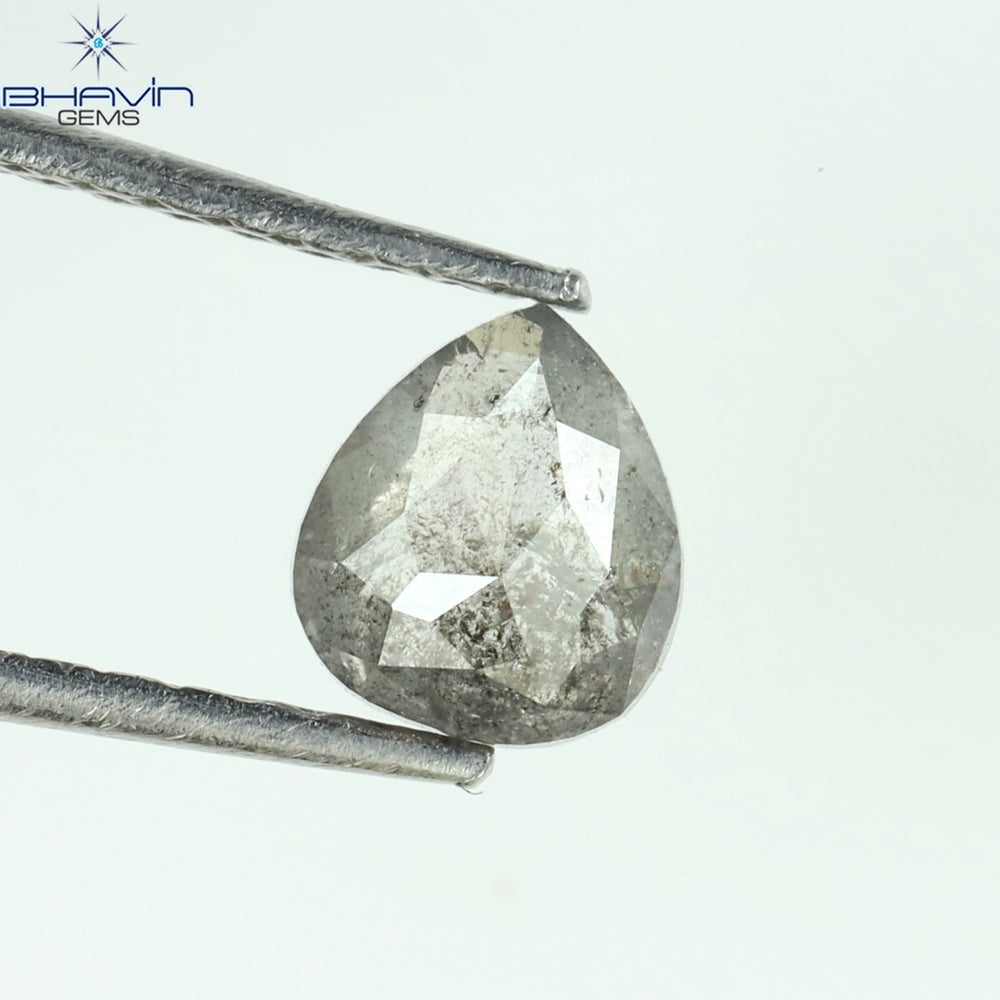 0.58 CT Pear Shape Natural Loose Diamond Salt And Pepper Color I3 Clarity (5.64 MM)