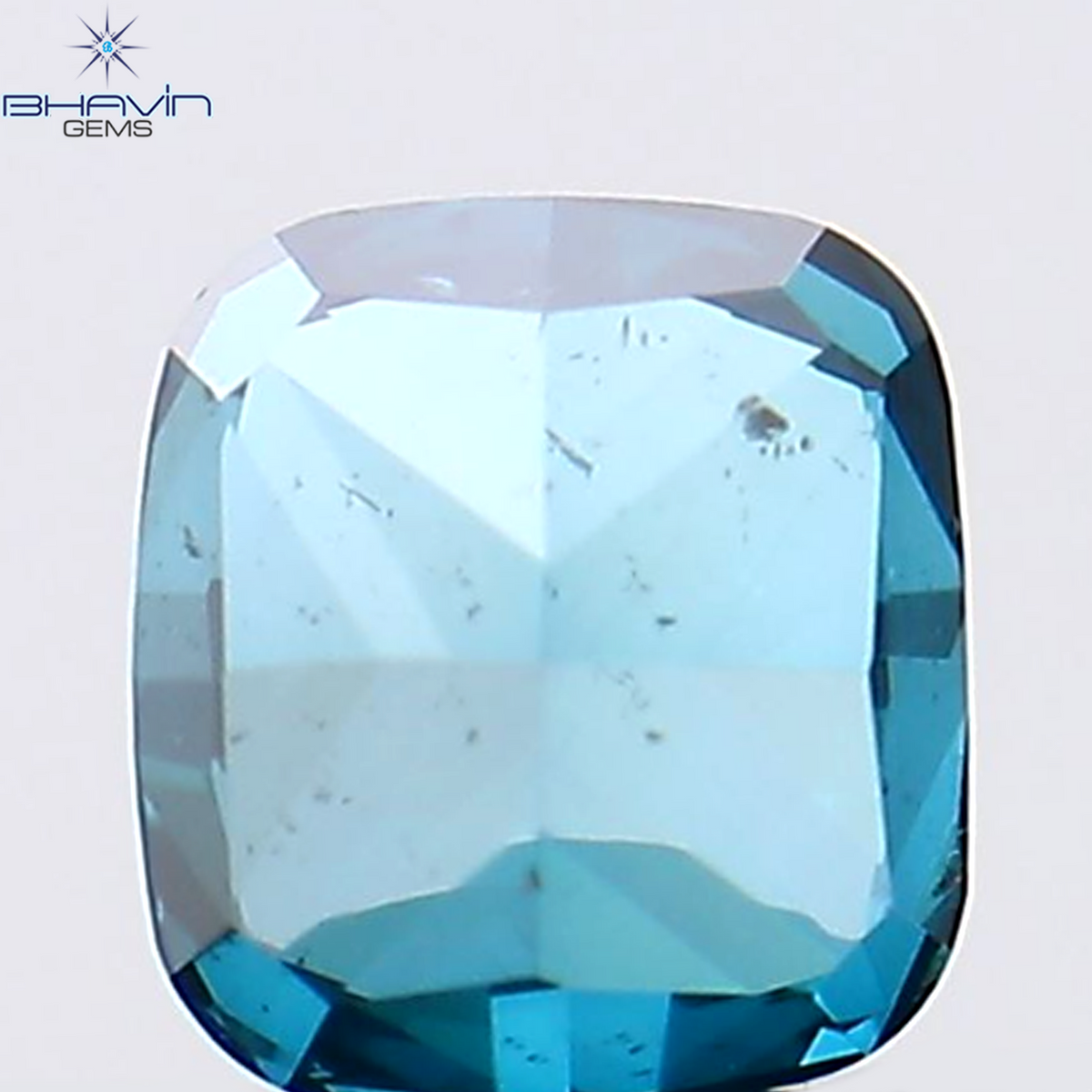 0.28 CT Natural Cushion Diamond Enhanced Blue Color Clarity SI1 (3.82 MM)