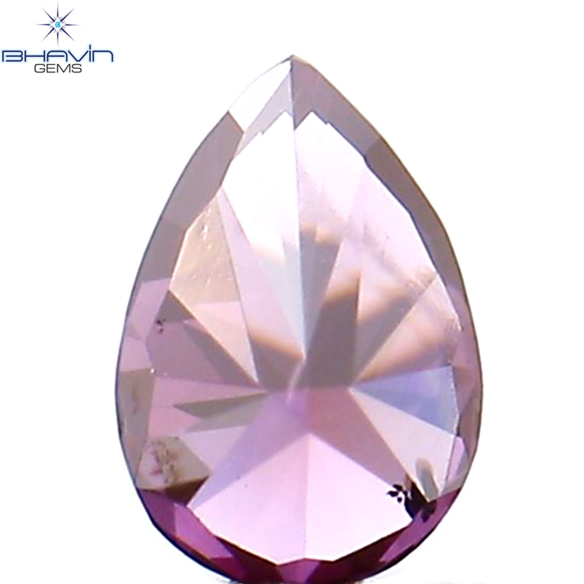 0.11 CT Natural Pear Diamond Enhanced Pink Color Clarity SI1 (3.70 MM)