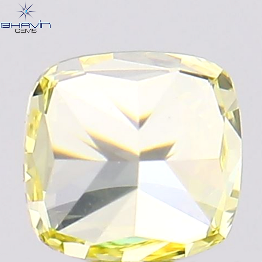 0.32 CT Cushion Shape Natural Diamond Yellow Color VS1 Clarity (3.80 MM)