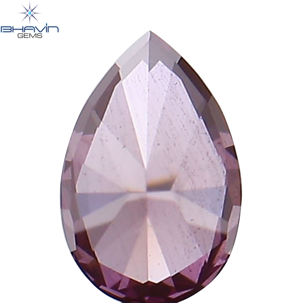 0.13 CT Pear Shape Natural Diamond Enhanced Pink Color VS1 Clarity (4.06 MM)