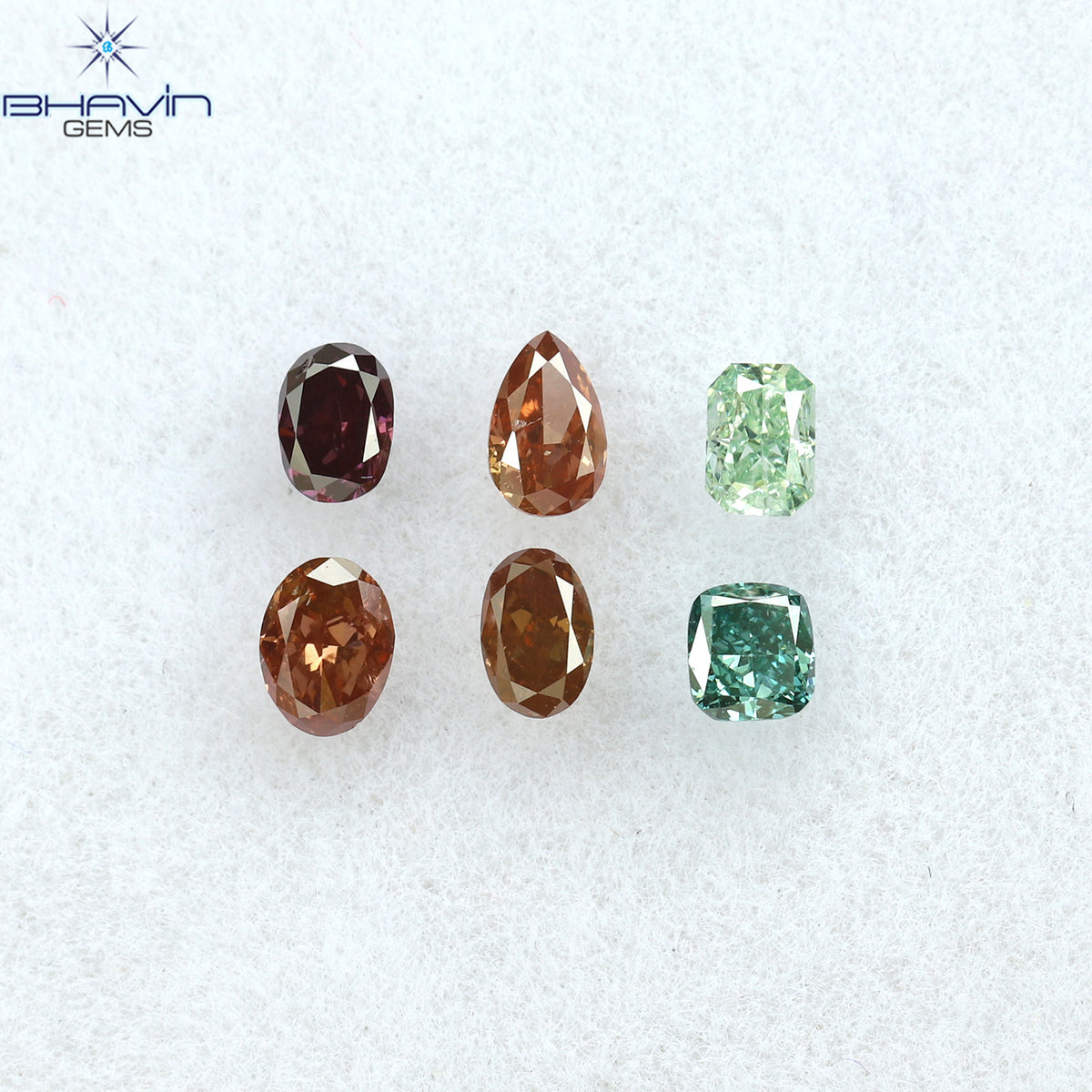 0.41 CT/6 Pcs Natural Mix Diamond Enhanced Mix Fancy Color Clarity SI2 (3.15 MM)