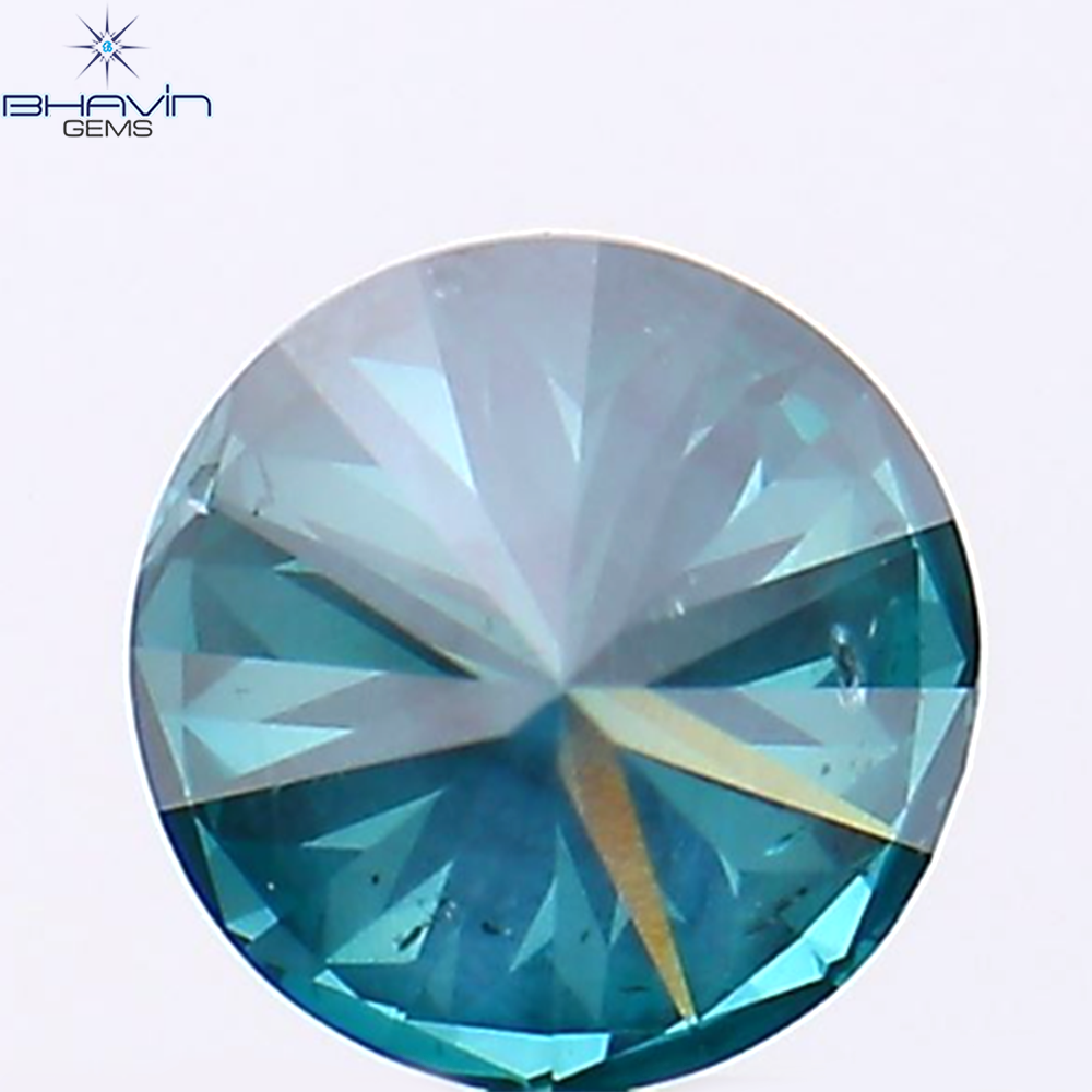 0.50 CT Natural Round Diamond Enhanced Blue Color Clarity SI1 (4.90 MM)