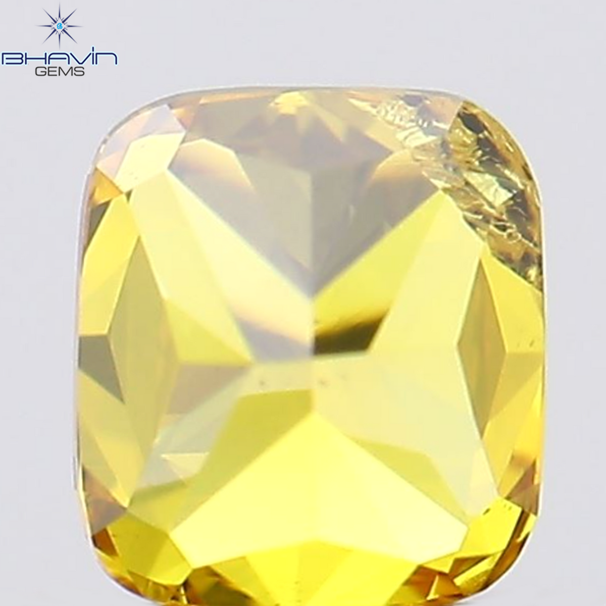 0.23 CT Natural Cushion Diamond Enhanced Orange Color Clarity SI2 (3.47 MM)