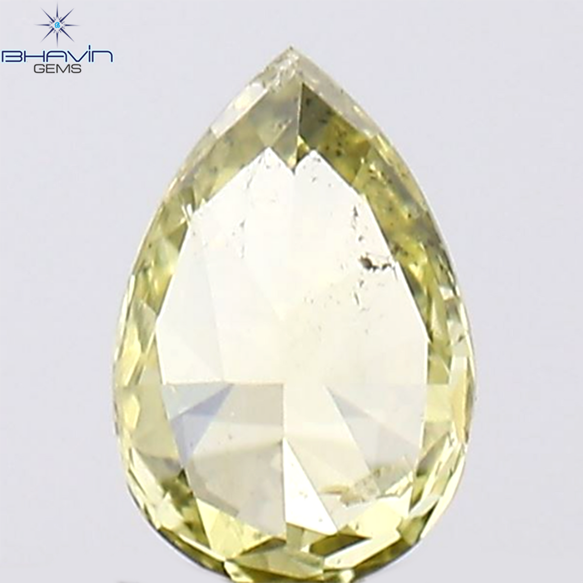 0.29 CT ペアシェイプ ナチュラル ダイヤモンド グリーン (カメレオン) カラー VS1 クラリティ (5.89 MM)