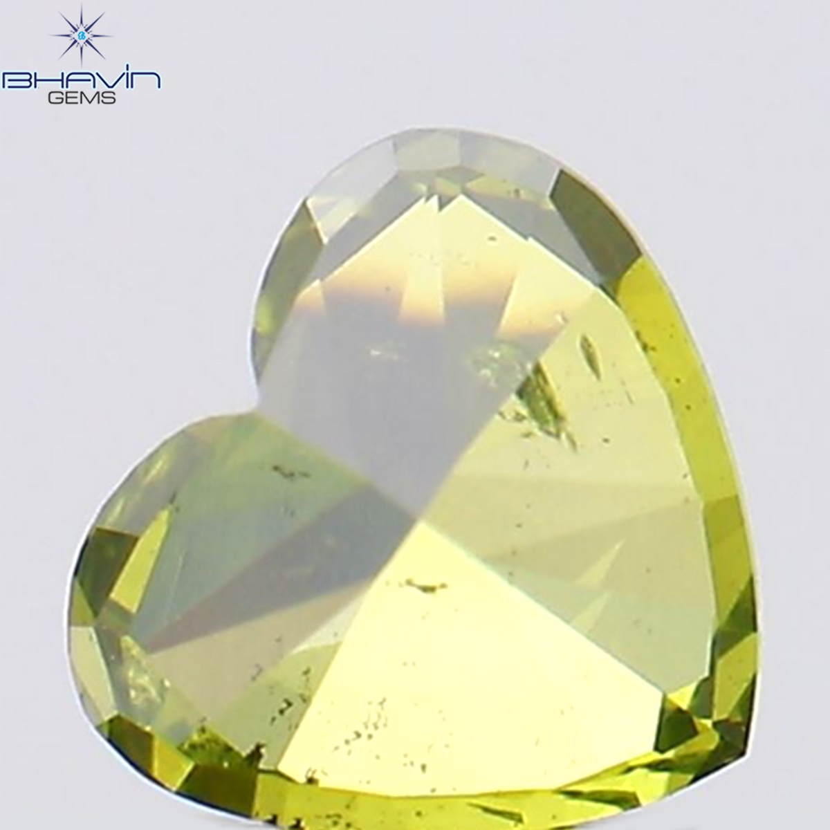 0.32 CT ハート シェイプ ナチュラル ダイヤモンド グリーン カラー SI2 クラリティ (4.00 MM)