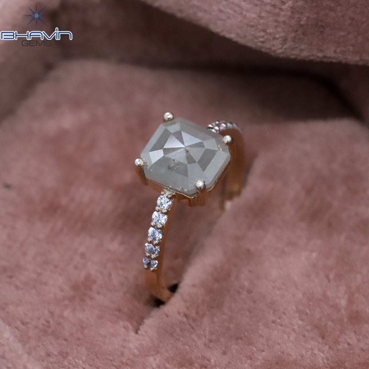 エメラルド ダイヤモンド 天然ダイヤモンド リング ホワイトカラー ゴールド リング 婚約指輪