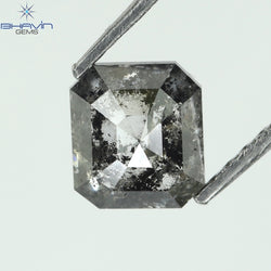 1.00 CT Asscher Shape Natural Diamond Salt And Pepper Color I3 Clarity (5.72 MM)