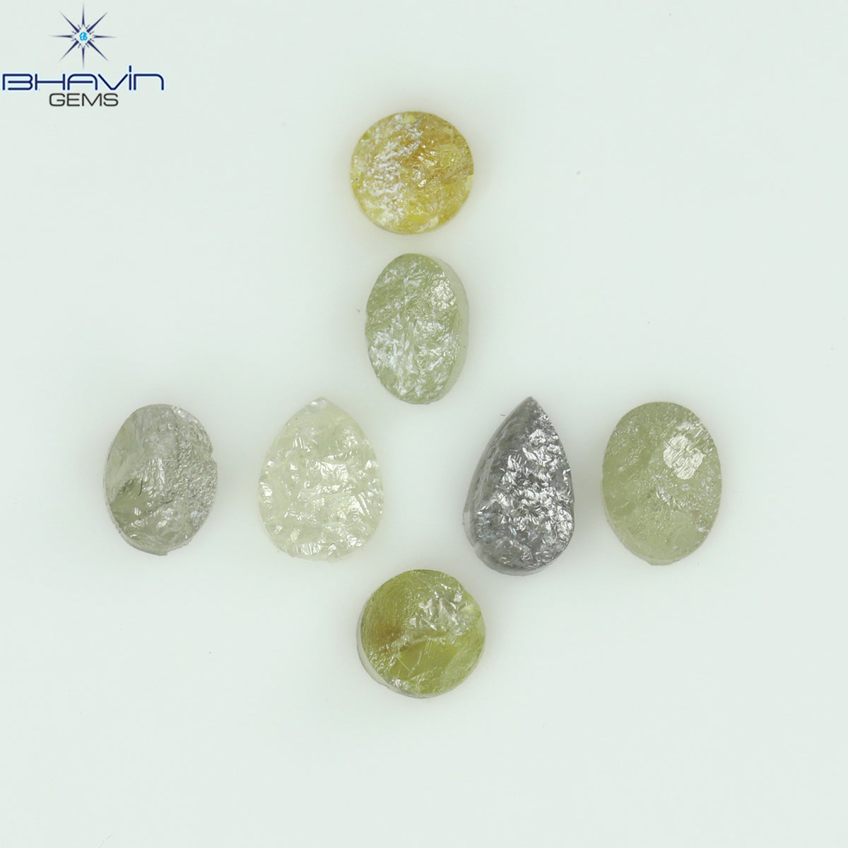1.05 CT/7 Pcs Natural Uncut Diamond Mix Color Clarity I3 (3.63 MM)