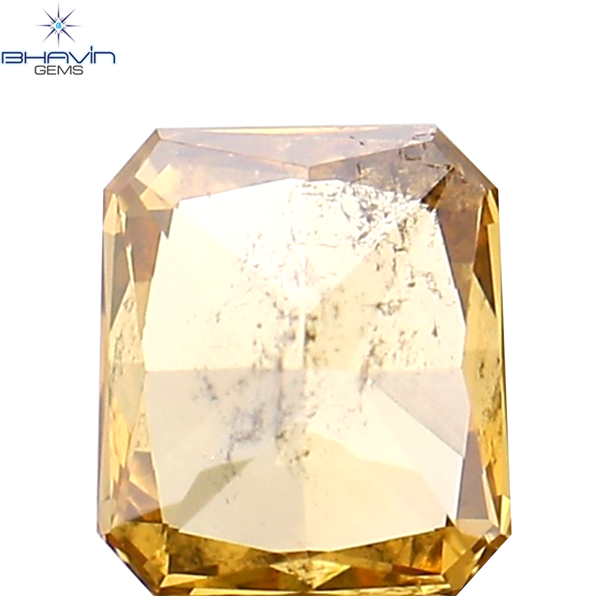 0.27 CT ラディアント シェイプ ナチュラル ダイヤモンド オレンジ ピンク カラー SI2 クラリティ (4.06 MM)