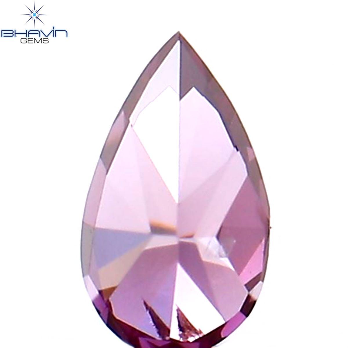 0.17 CT Natural Pear Diamond Enhanced Pink Color Clarity SI1 (4.47 MM)