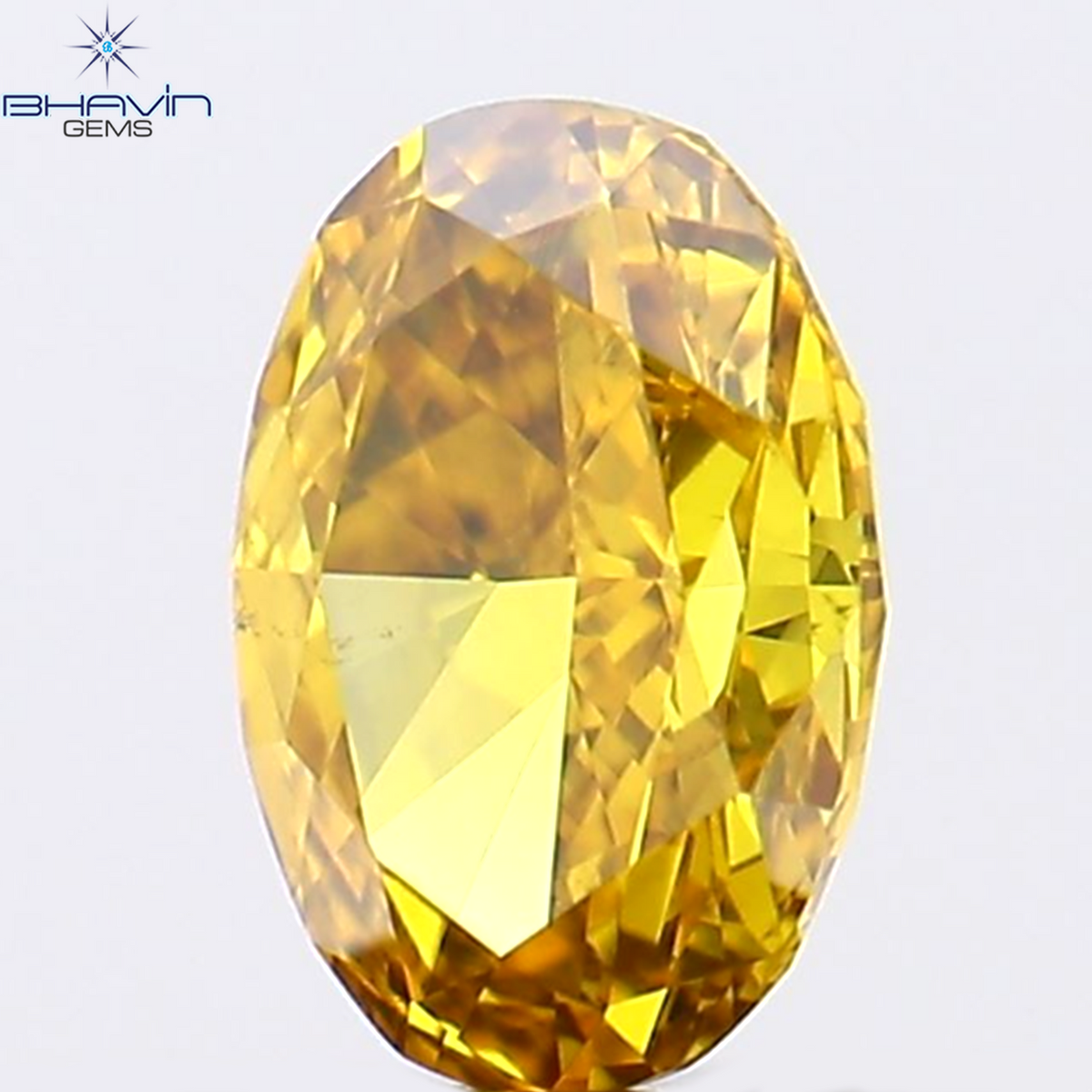 0.23 CT Natural Oval Diamond Enhanced Orange Color Clarity VS1 (4.53 MM)