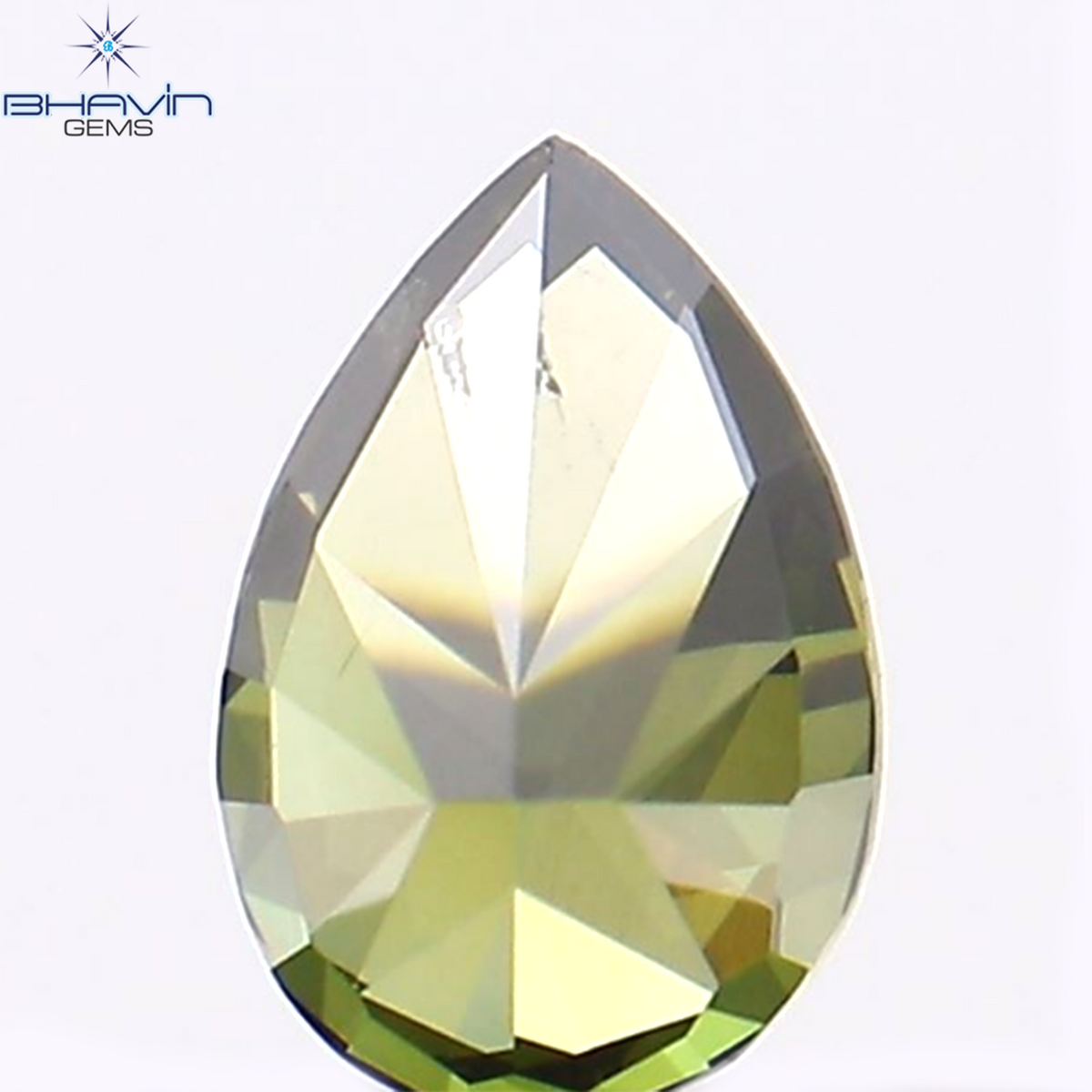 0.17 CT ペアシェイプ ナチュラル ダイヤモンド グリーン カラー VS2 クラリティ (4.27 MM)