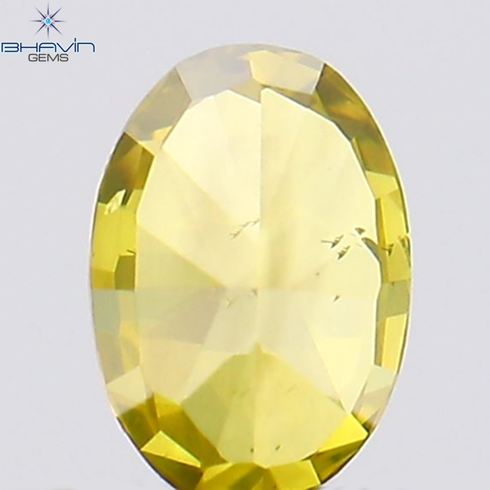 0.21 CT Oval Shape Natural Diamond Yellow Color SI1 Clarity (4.23 MM)