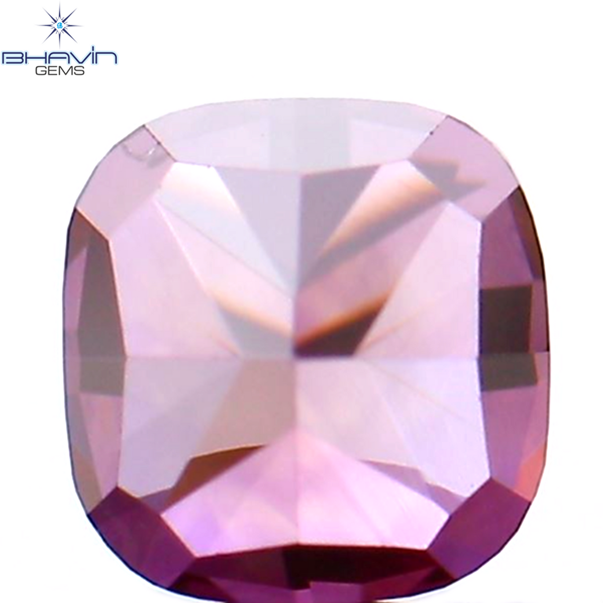 0.33 CT Natural Cushion Diamond Enhanced Pink Color Clarity VS1 (3.68 MM)