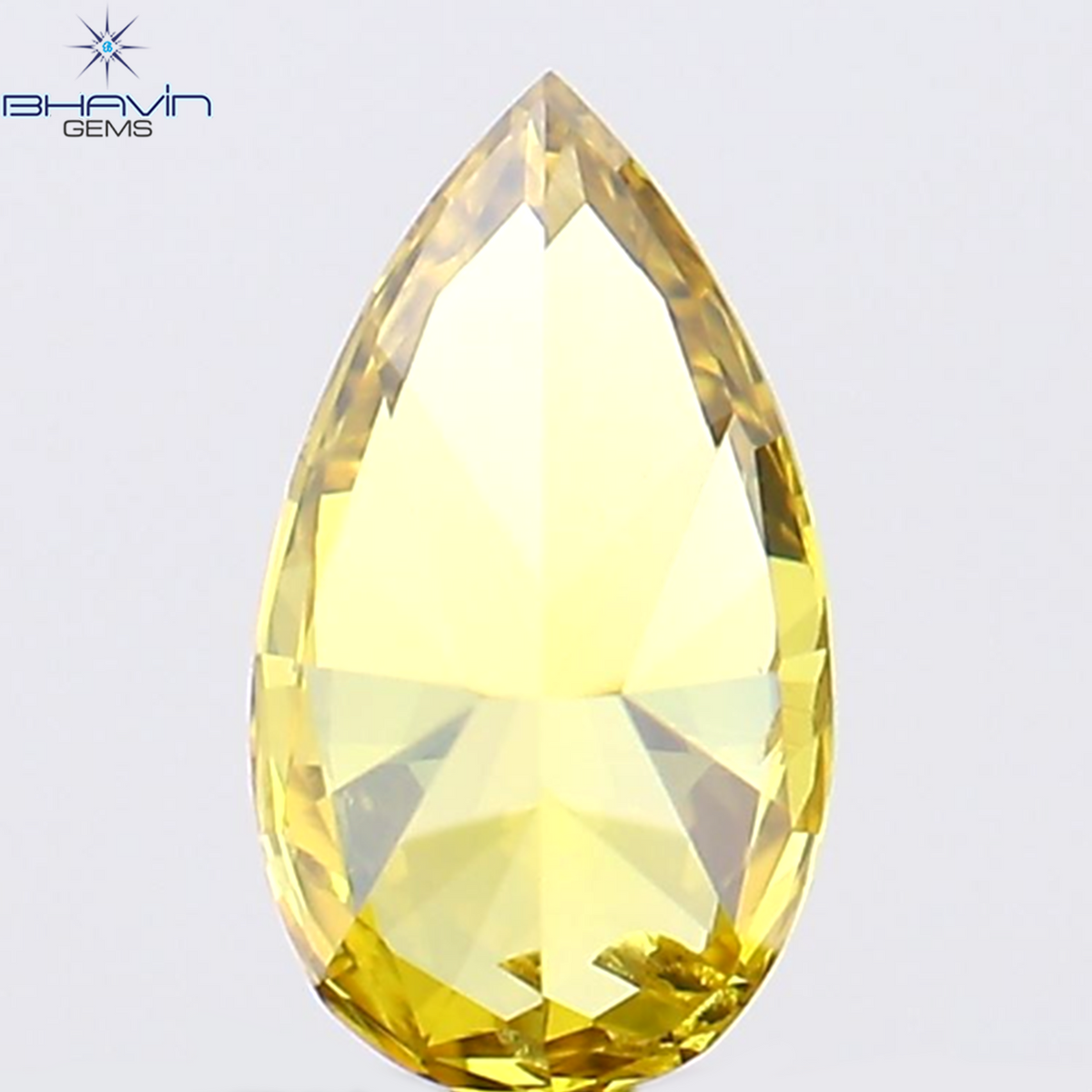 0.18 CT Natural Pear Diamond Enhanced Orange Yellow Color Clarity SI1 (5.03 MM)