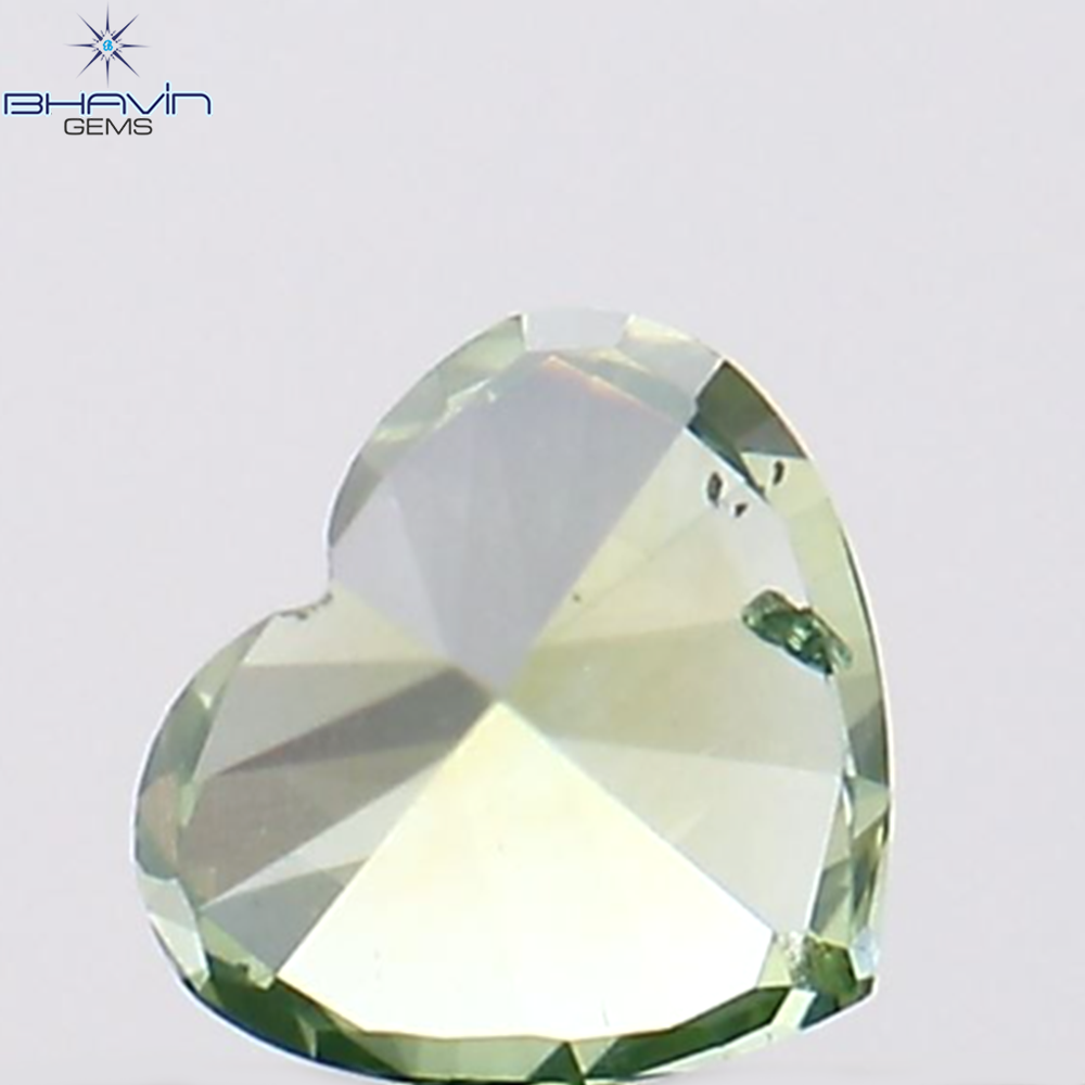 0.18 CT Natural Heart Diamond Enhanced Green Color Clarity VS2 (3.66 MM)