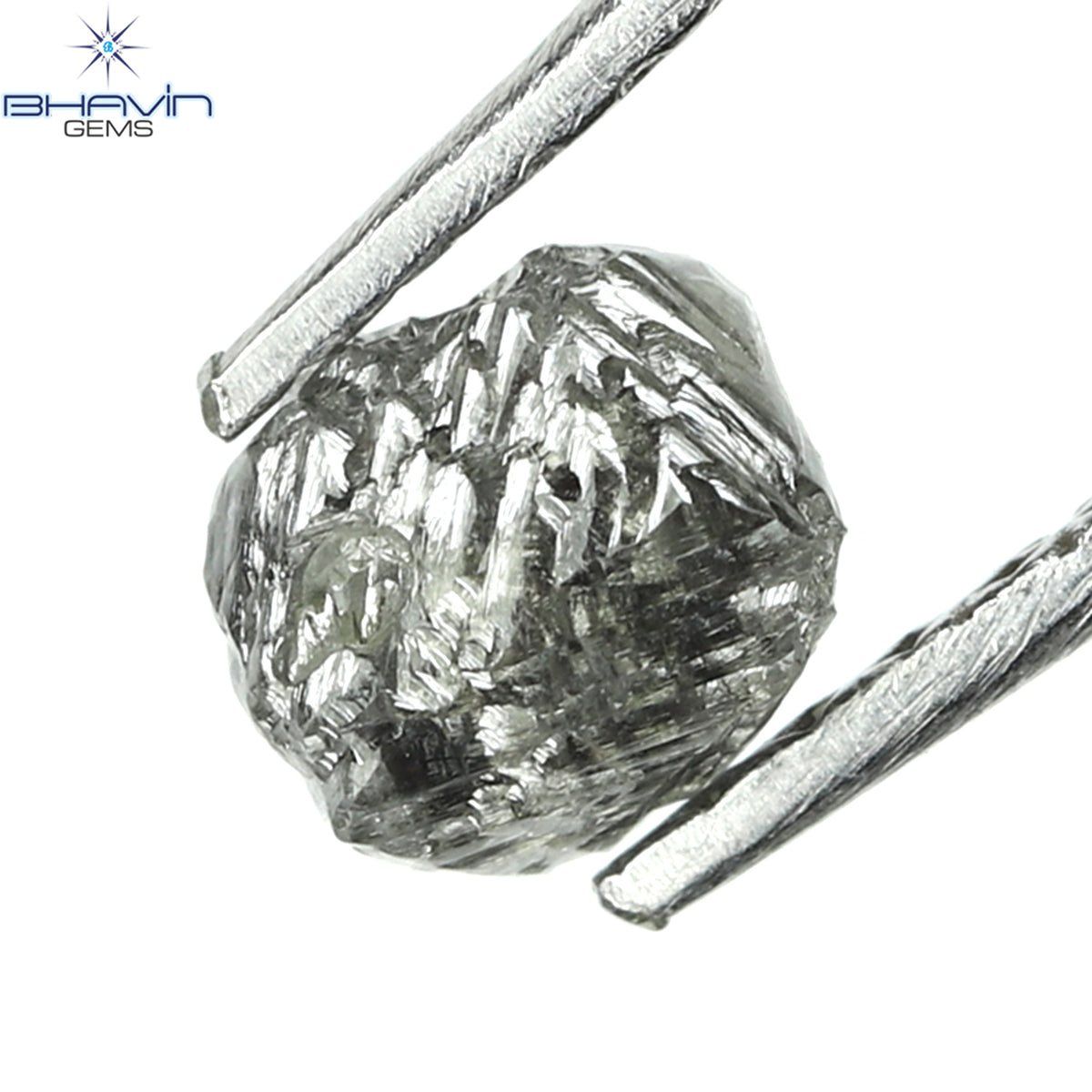 0.53 CT ラフシェイプ ナチュラル ダイヤモンド ソルト アンド ペッパー カラー I3 クラリティ (4.80 MM)