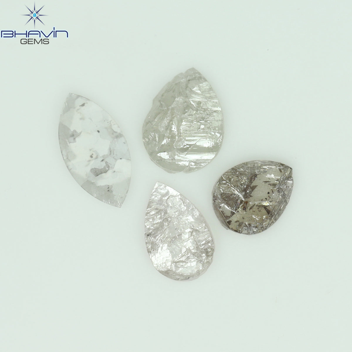 1.05 CT、ノーカット ポルキ シェイプ、天然ダイヤモンド、ブルー カラー、I3 クラリティ (5.42 MM)
