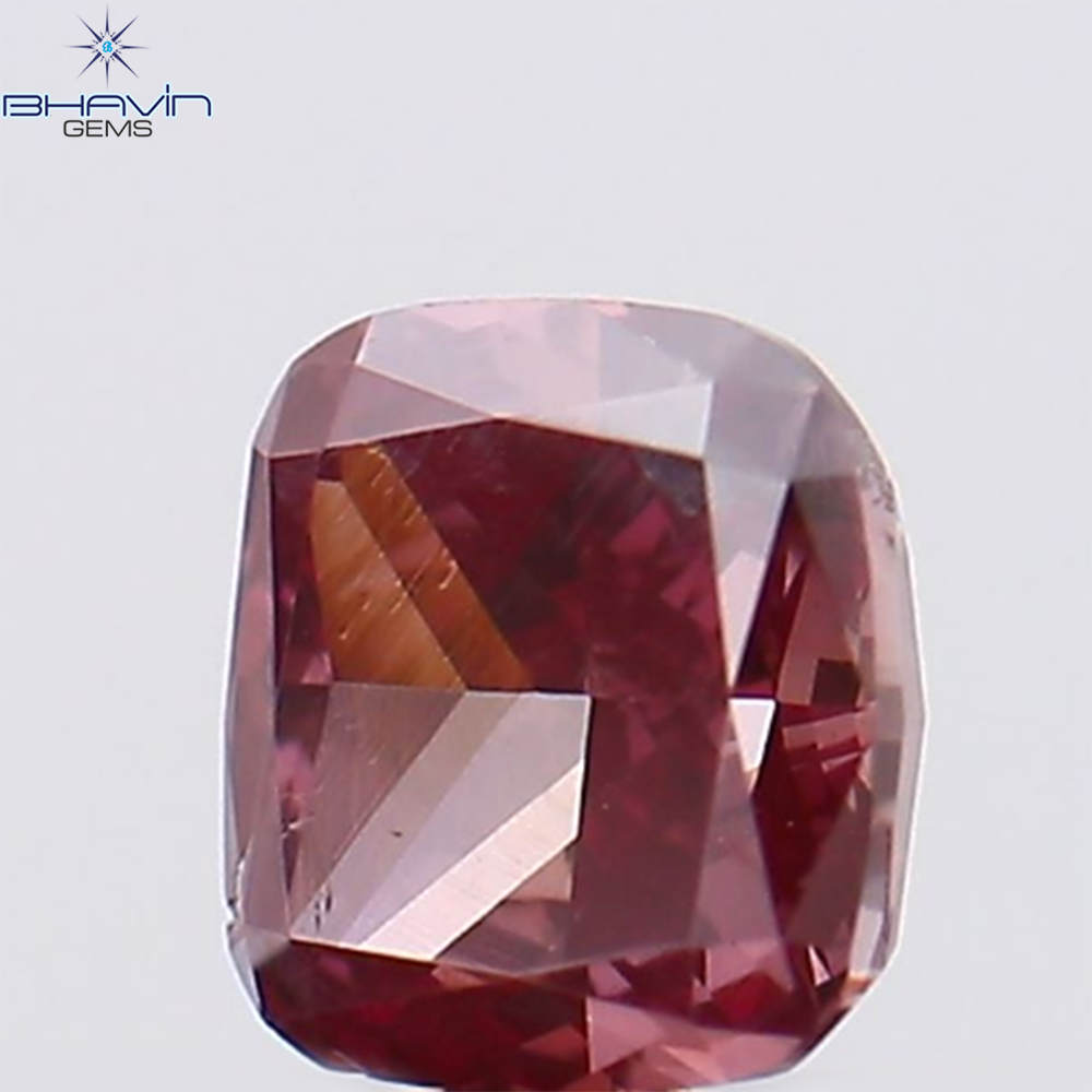 0.23 CT Natural Cushion Diamond Enhanced Pink Color Clarity SI1 (3.48 MM)