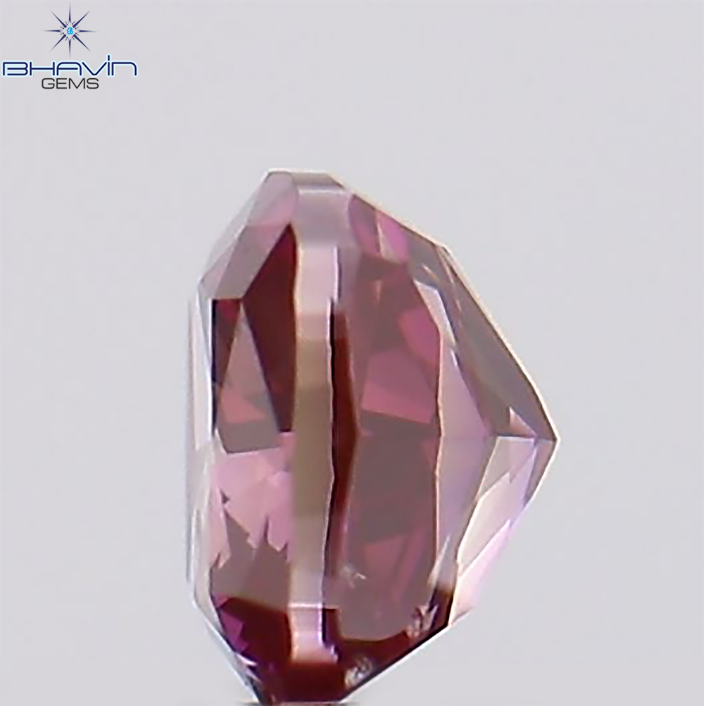 0.15 CT、クッション ダイヤモンド、ピンク色、クラリティ SI1 (2.85 MM)