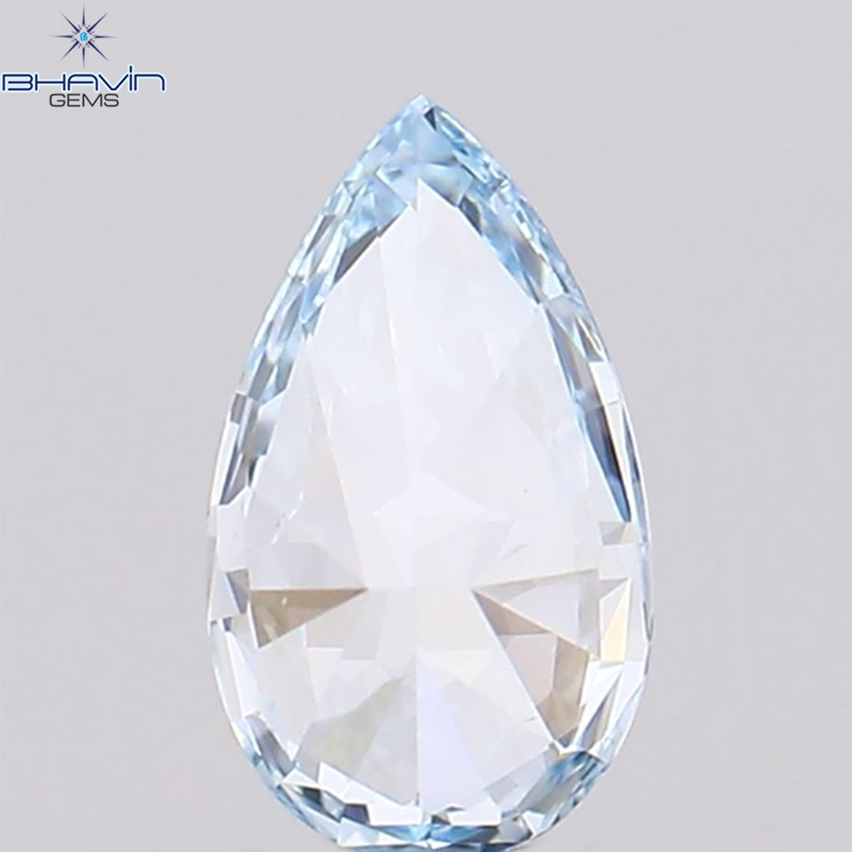 0.24 CT Natural Pear Diamond Enhanced Greenish Blue Color Clarity VS1 (5.60 MM)
