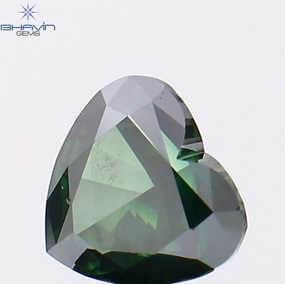 1.12 CT Natural Heart Diamond Enhanced Green Color Clarity SI1 (6.72 MM)