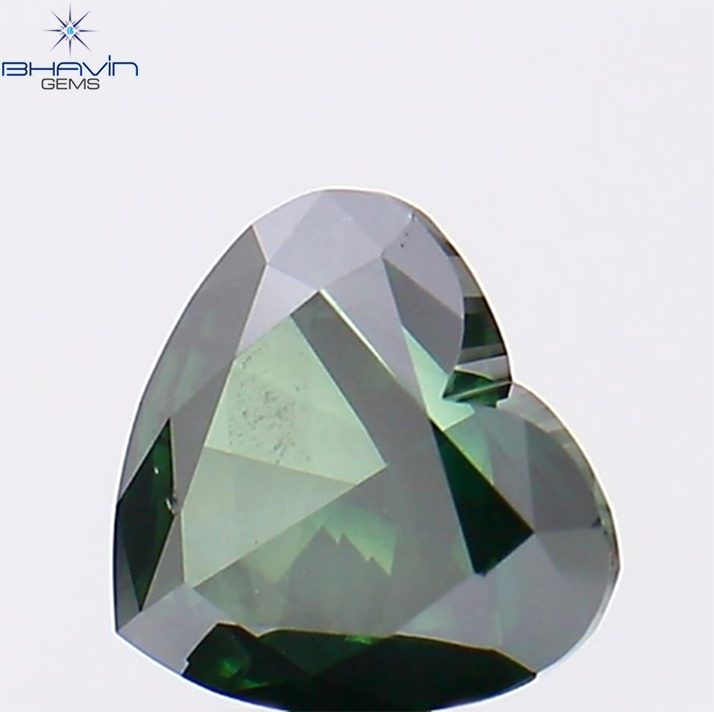 1.12 CT Heart Shape Natural Diamond Green Color SI1 Clarity (6.26 MM)