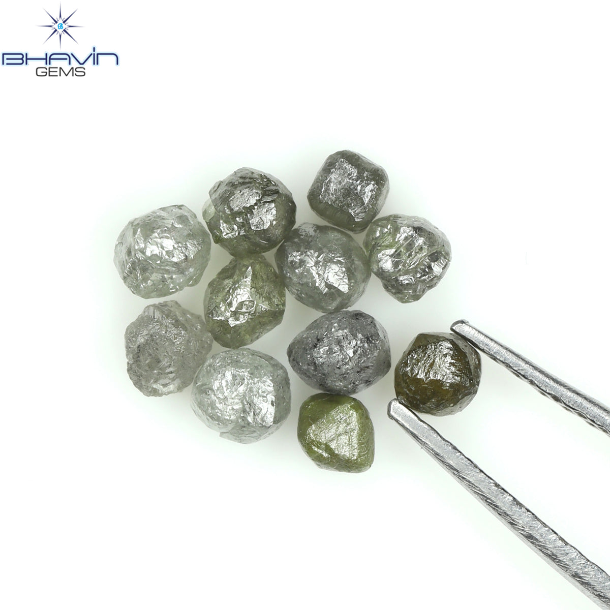 1.86 CT/11 Pcs Natural Rough Diamond Grey Color Clarity I3 (3.03 MM)