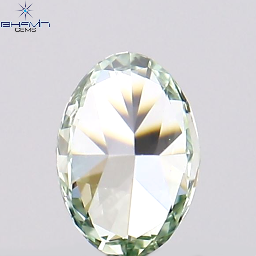 0.07 CT Natural Oval Diamond Enhanced Greenish Blue Color Clarity VS1 (3.08 MM)