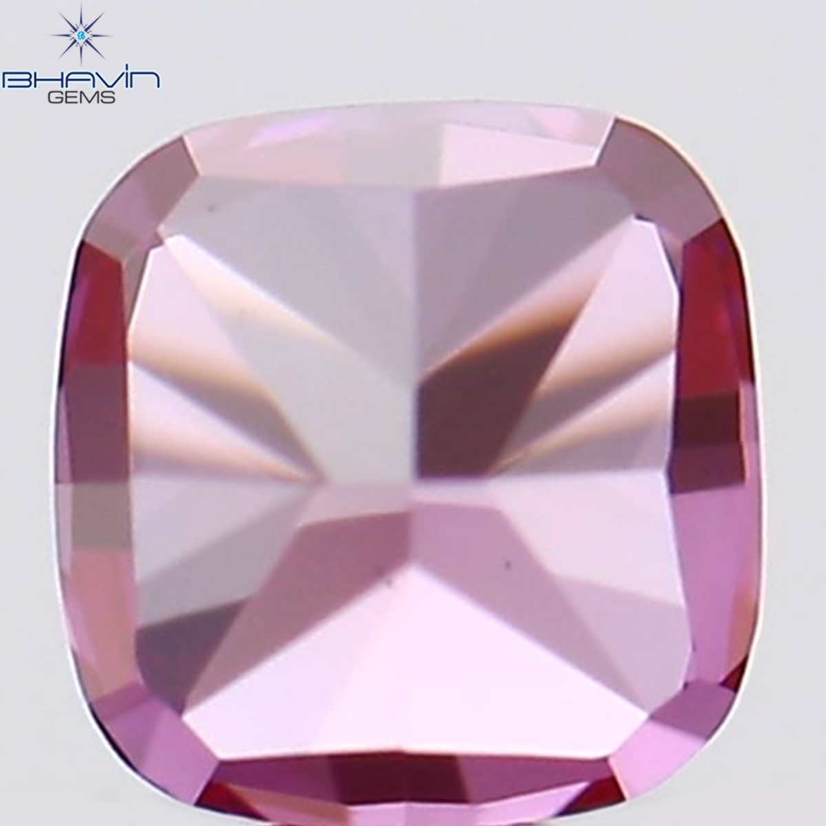 0.17 CT Natural Cushion Diamond Enhanced Pink Color Clarity VS1 (3.00 MM)