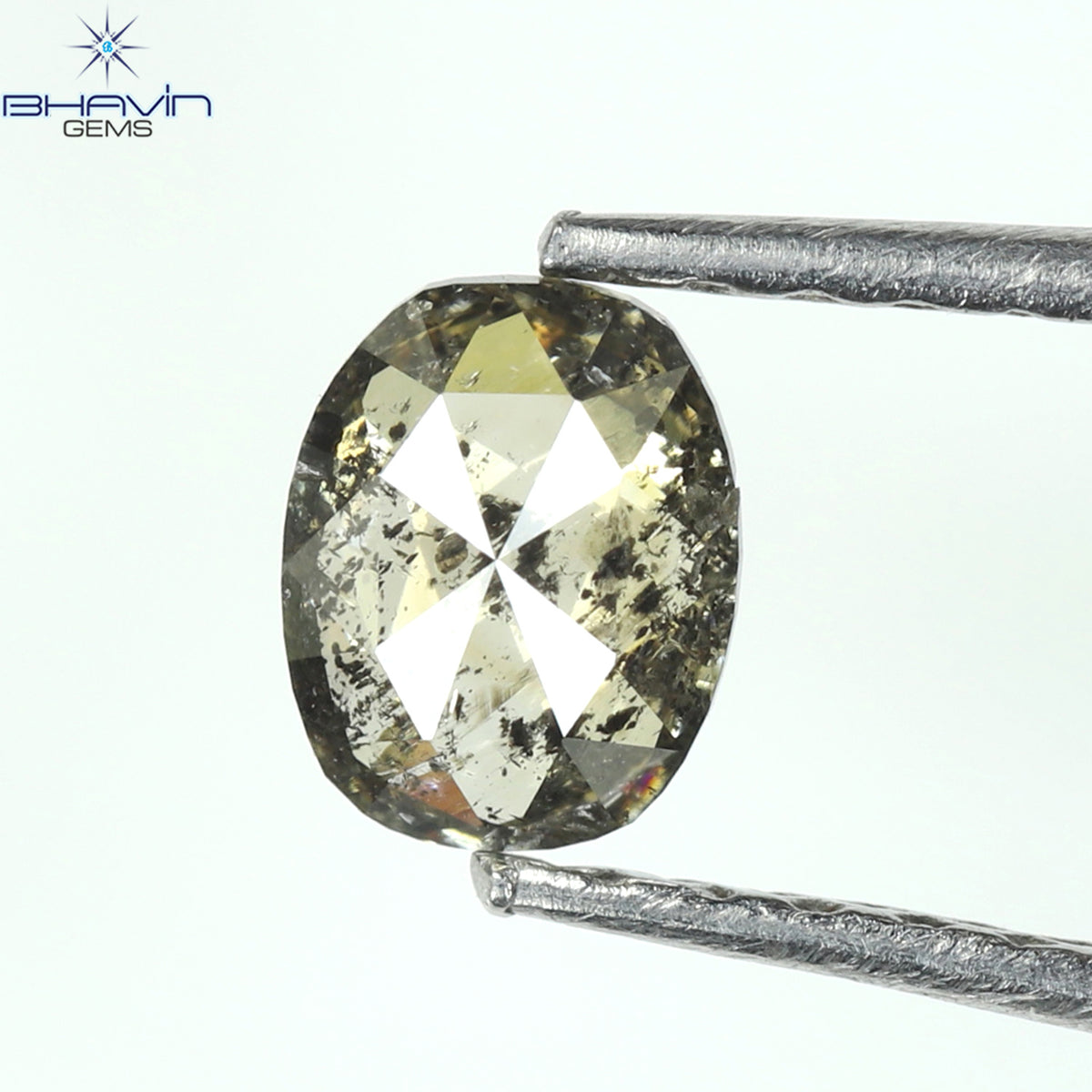 0.39 CT Natural Oval Diamond Salt And Pepper Color Clarity I3 (4.95 MM)