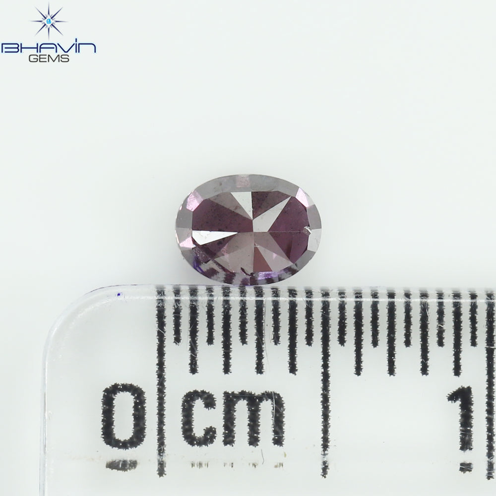 0.30 CT Oval Shape Natural Diamond Enhanced Pink Color I1 Clarity (4.42 MM)