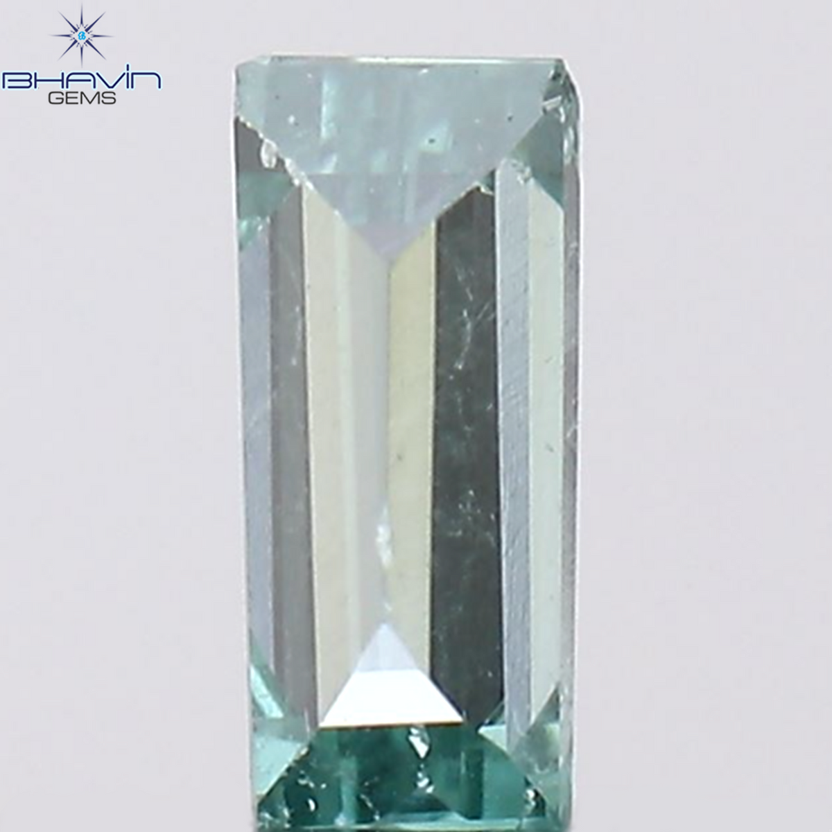 0.07 CT Natural Baguette Diamond Enhanced Bluish Green Color Clarity VS2 (3.62 MM)