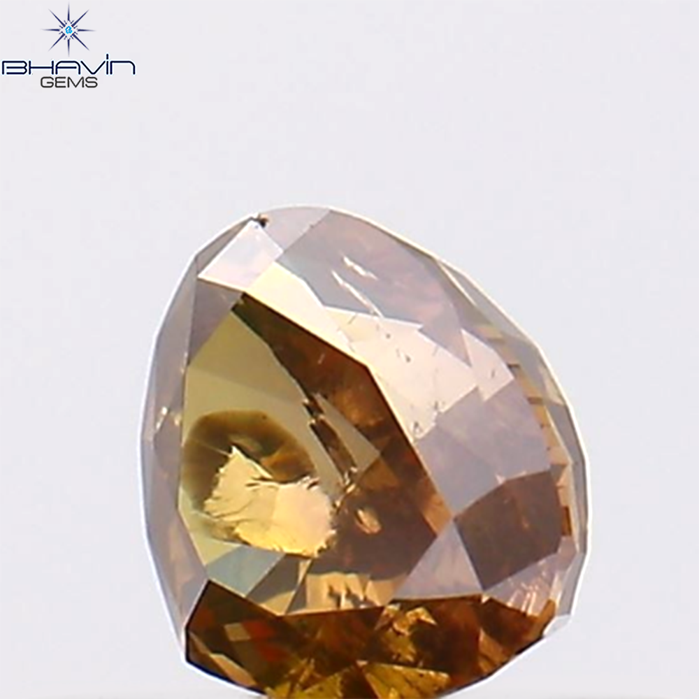 0.31 CT Natural Heart Diamond Enhanced Brown Color Clarity I1 (4.26 MM)