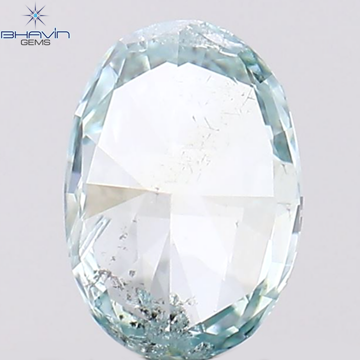 0.14 CT Natural Oval Diamond Enhanced Greenish Blue Color Clarity SI1 (4.07 MM)