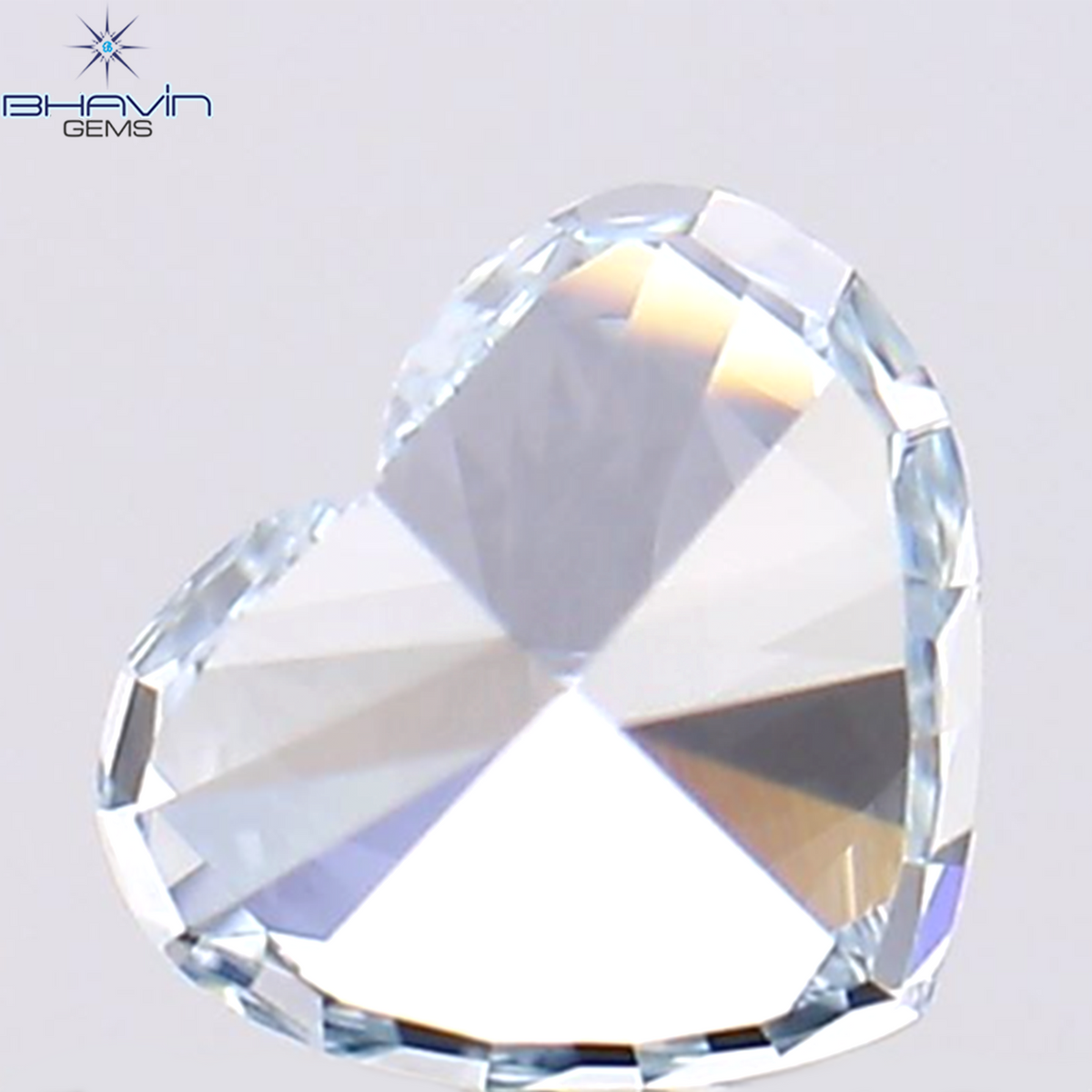 0.44 CT ハート シェイプ ナチュラル ダイヤモンド エンハンスト グリーニッシュ ブルー カラー VS1 クラリティ (4.50 MM)