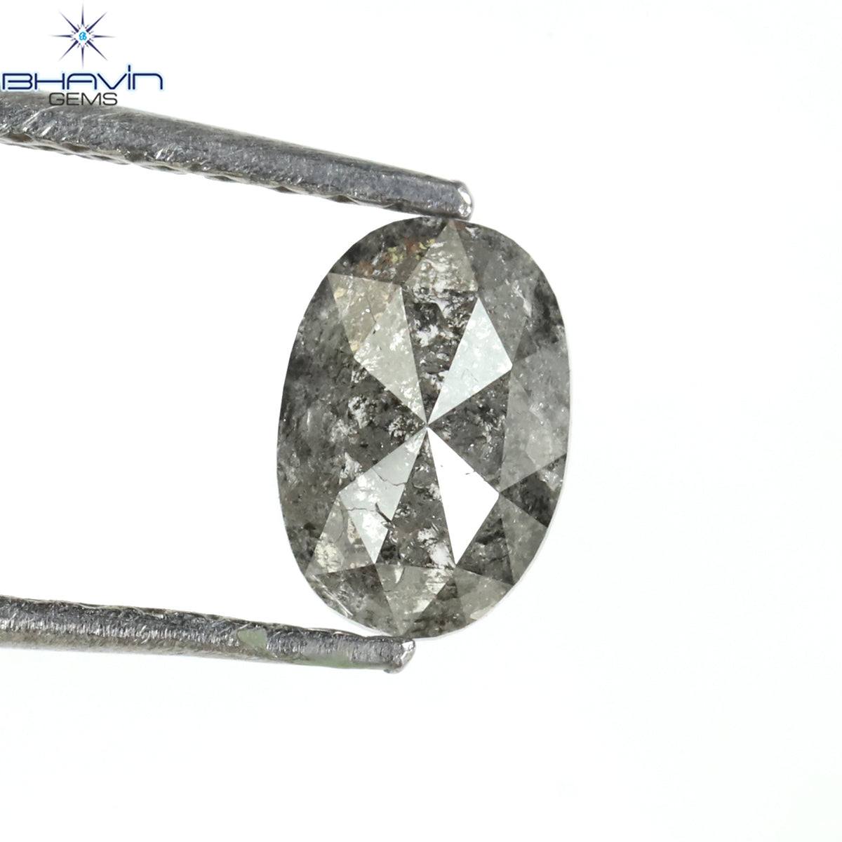 0.66 CT Natural Oval Diamond Salt And Pepper Color Clarity I3 (6.35 MM)