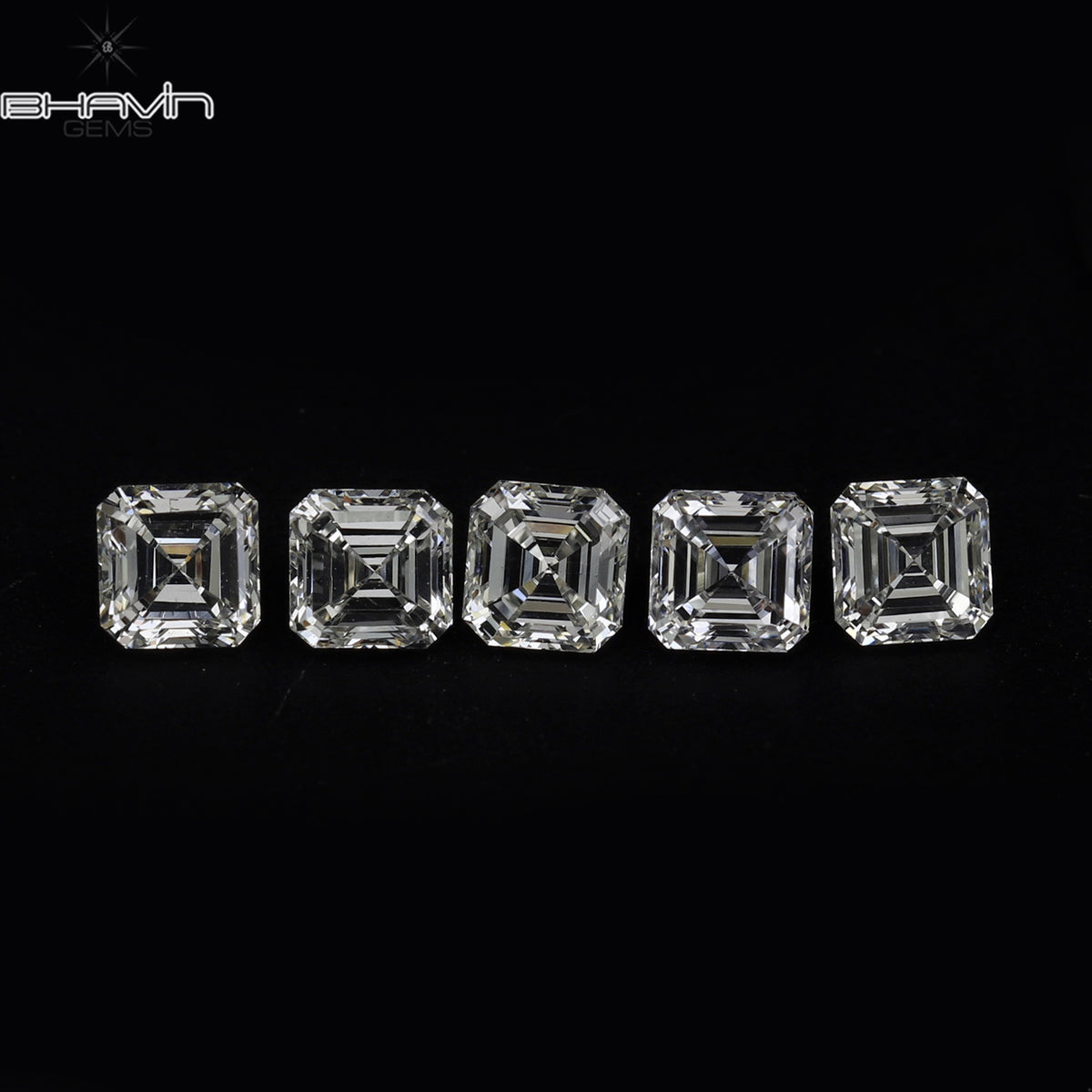 0.15 CT Natural Asscher Diamond White (G+) Color Clarity VVS-VS (3.00 MM)