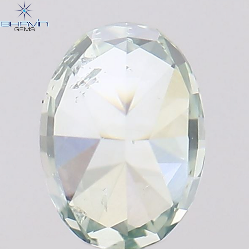 0.17 CT Oval Shape Natural Diamond Bluish Green Color SI1 Clarity (3.77 MM)