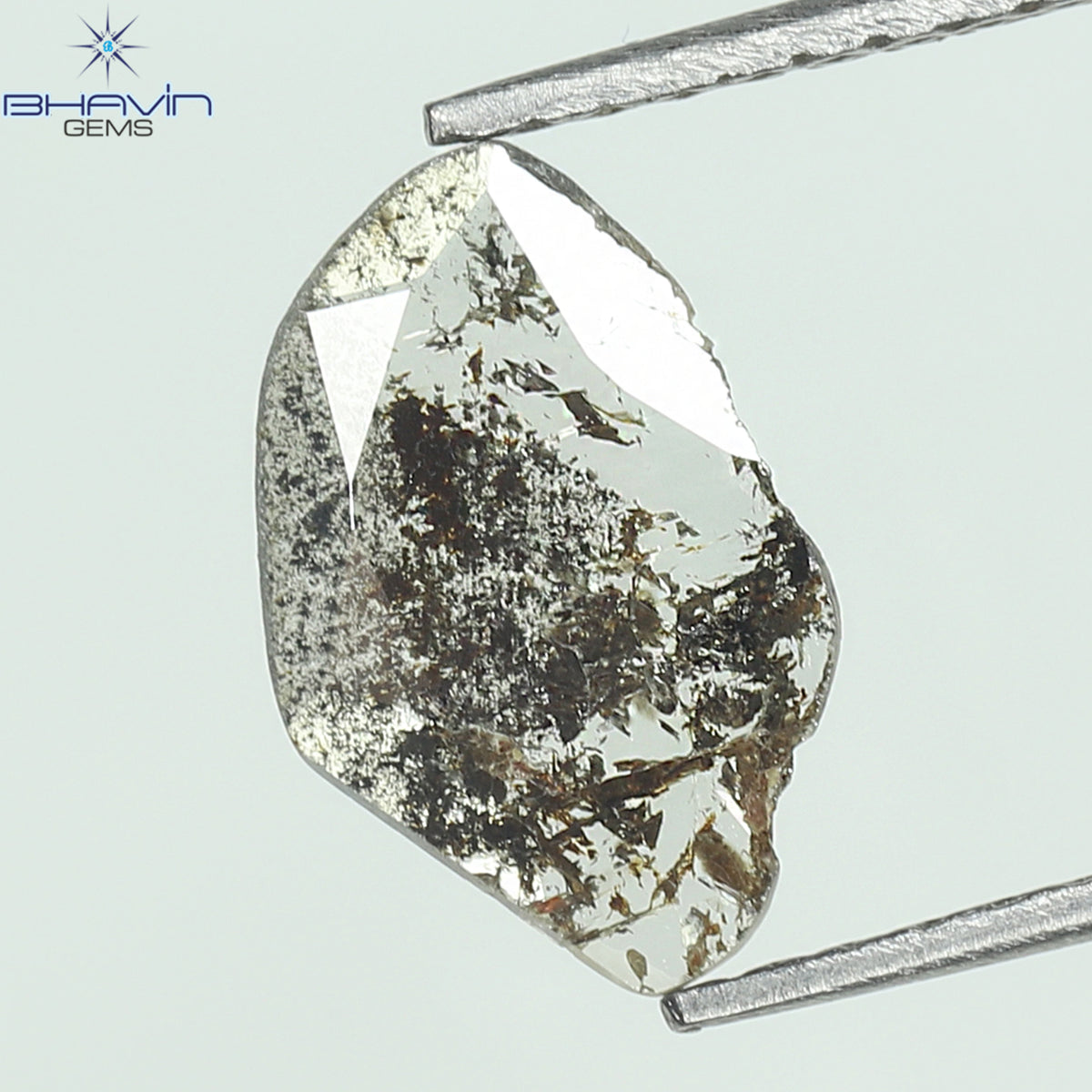 0.45 CT スライス シェイプ 天然ダイヤモンド ソルト アンド ペッパー カラー I3 クラリティ (0.45 MM)