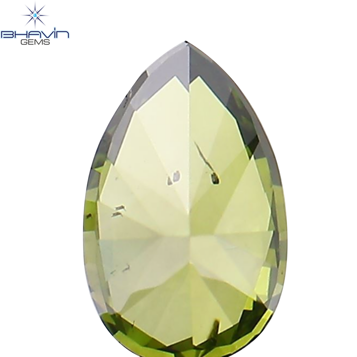0.28 CT ペアシェイプ ナチュラル ダイヤモンド グリーン カラー SI1 クラリティ (5.19 MM)
