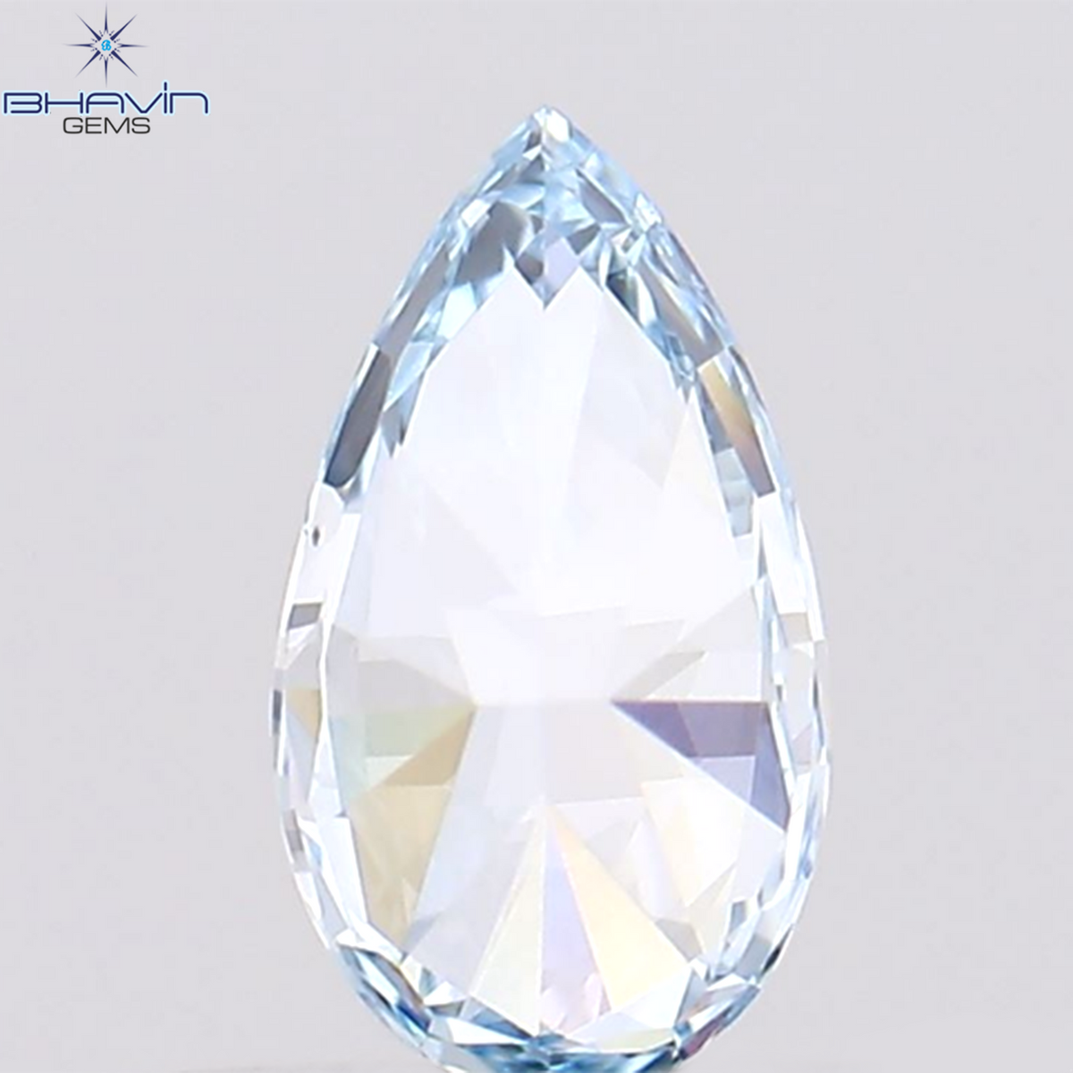 0.28 CT Natural Pear Diamond Enhanced Greenish Blue Color Clarity VS1 (5.79 MM)